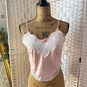 Pink Lace Rosette Camisole